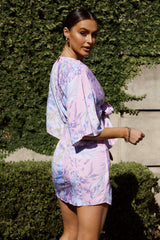 Rivera Tied Bust Cut-Out Dress Floral Pink