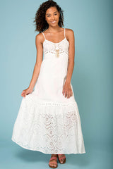 Angeline Thin Strap Maxi Dress White