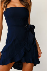 Pepita Cami Strap Wrap Dress Navy