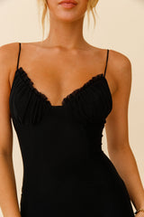 So She Says Molded Bust Cup Mini Dress Black