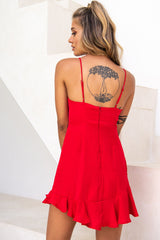 Milly Underwire Bow Bodice Dress Red