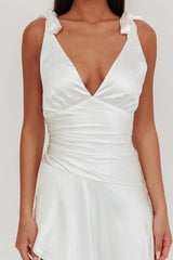 Aquila Tied Shoulder High-Low Hem Dress Oyster