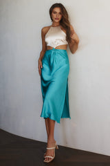 Utopia Cut-Out Waist Midi Dress Blue