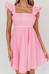 Angels Harp Babydoll Mini Dress Light Pink