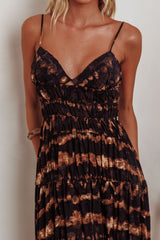 Sarai Tied Back Maxi Dress Java Brown