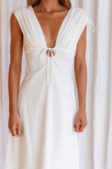 Cape Cod Drawstring Accent Midi Dress White