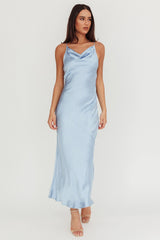 Noreen Cut-Out Back Maxi Dress Blue