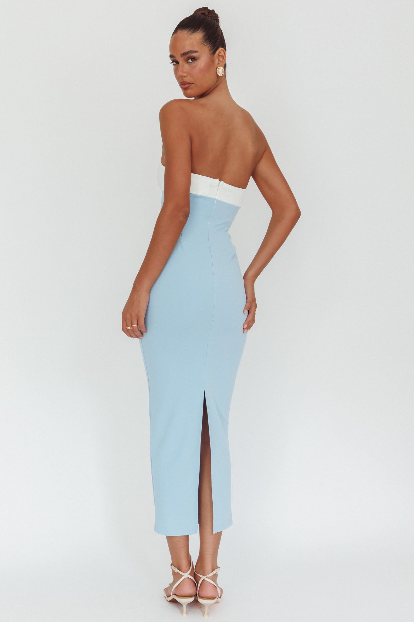 Regent Strapless Maxi Dress Contrast Blue