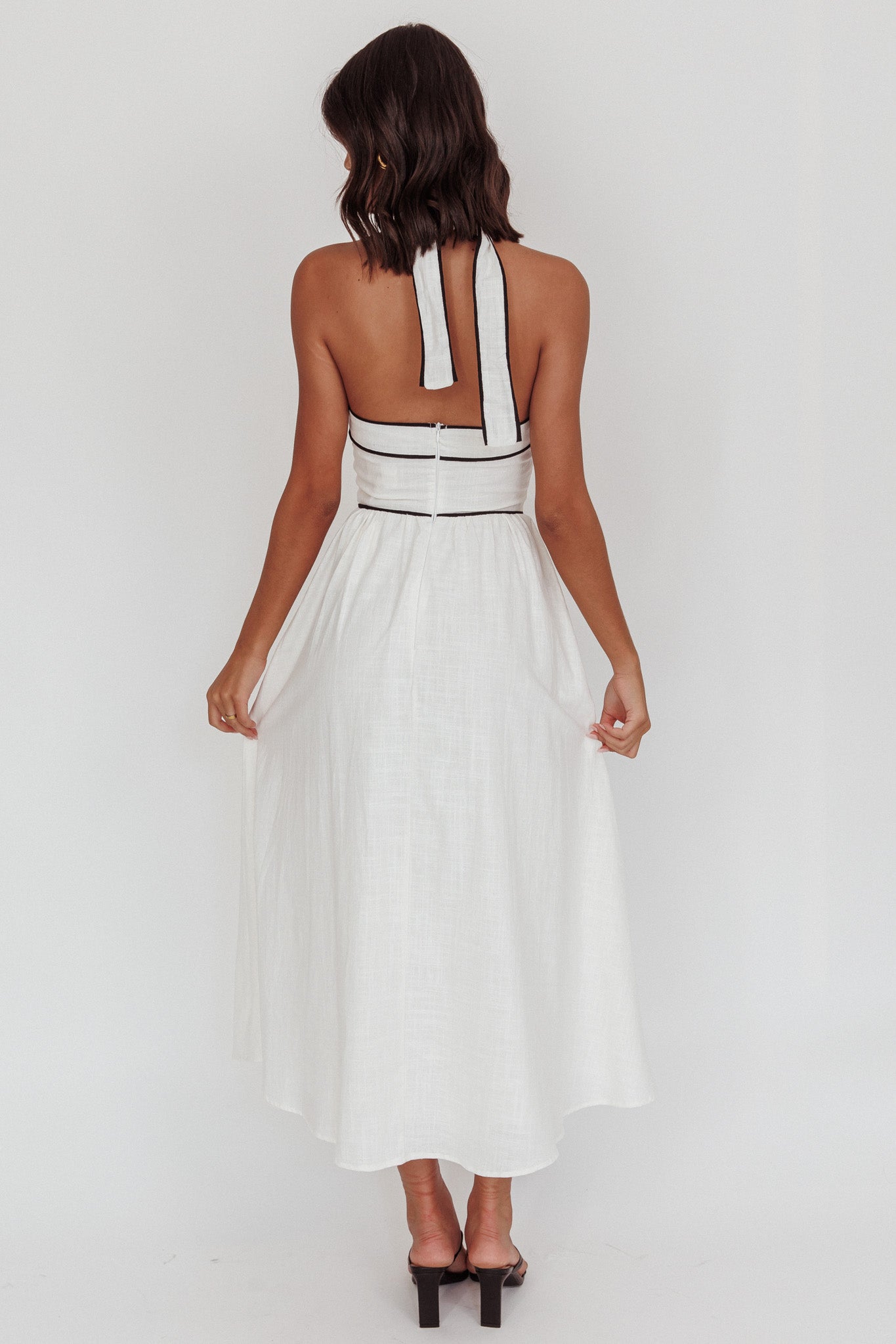 Rune Backless Maxi Dress White