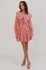 Alive Pleated Sailor Collar Mini Dress Dusty Pink