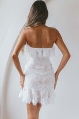 September Lace Mini Dress White