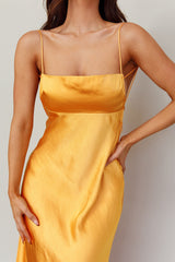 Dolce Life Low Back Midi Dress Orange