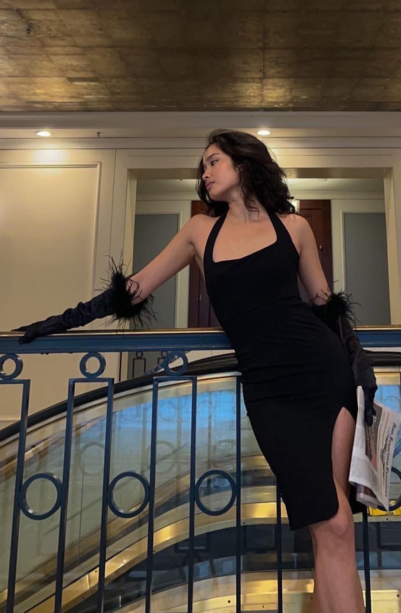 Remember This Halterneck Knee Length Dress Black